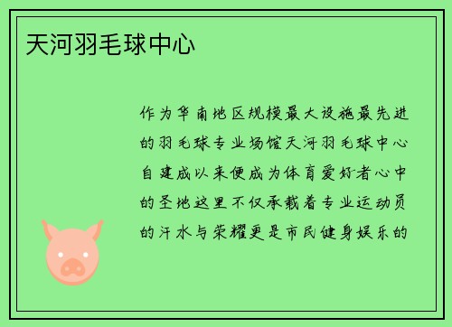 天河羽毛球中心